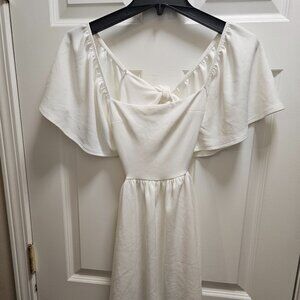 White Open Back Tie Dress – Small